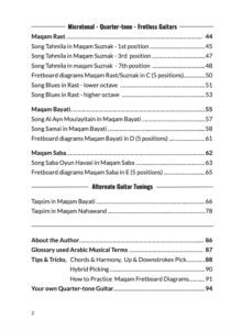 Maqam book contents page