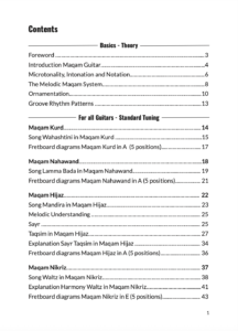 Maqam Guitar Music theory book contents page